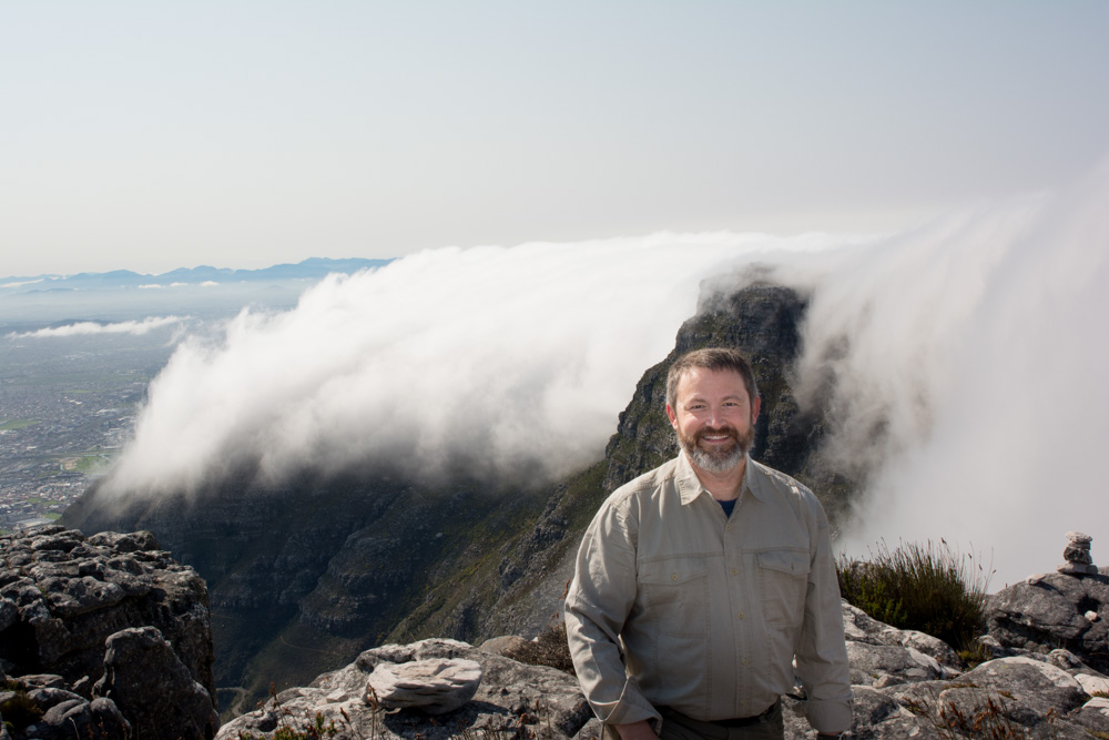 Gary on top of Table Mountain, Cape Town, South Africa